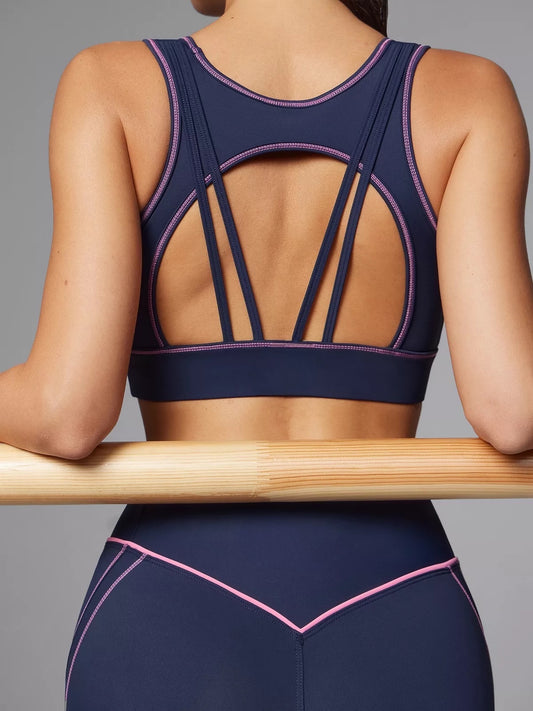 Architectural Performance Bra with Pink Piping
