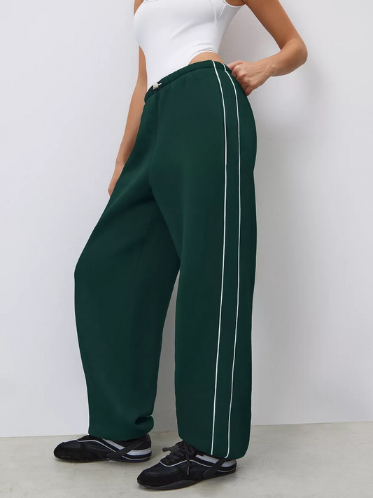 Green Piping Detail Joggers